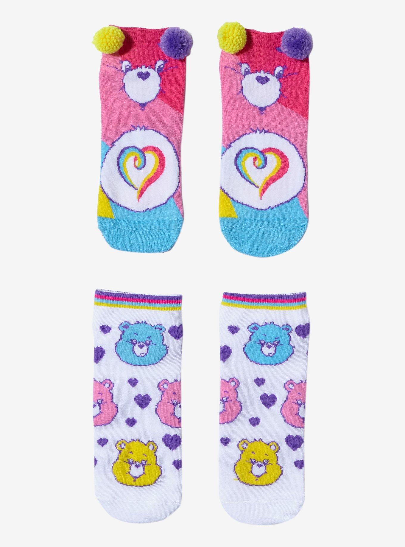 Care Bears Pom-Pom No-Show Socks 2 Pair, , hi-res
