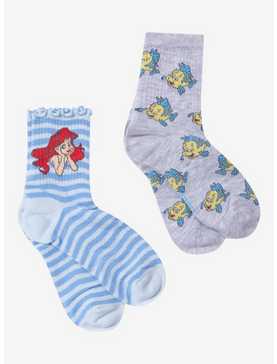 Disney The Little Mermaid Ariel & Flounder Crew Socks 2 Pair, , hi-res