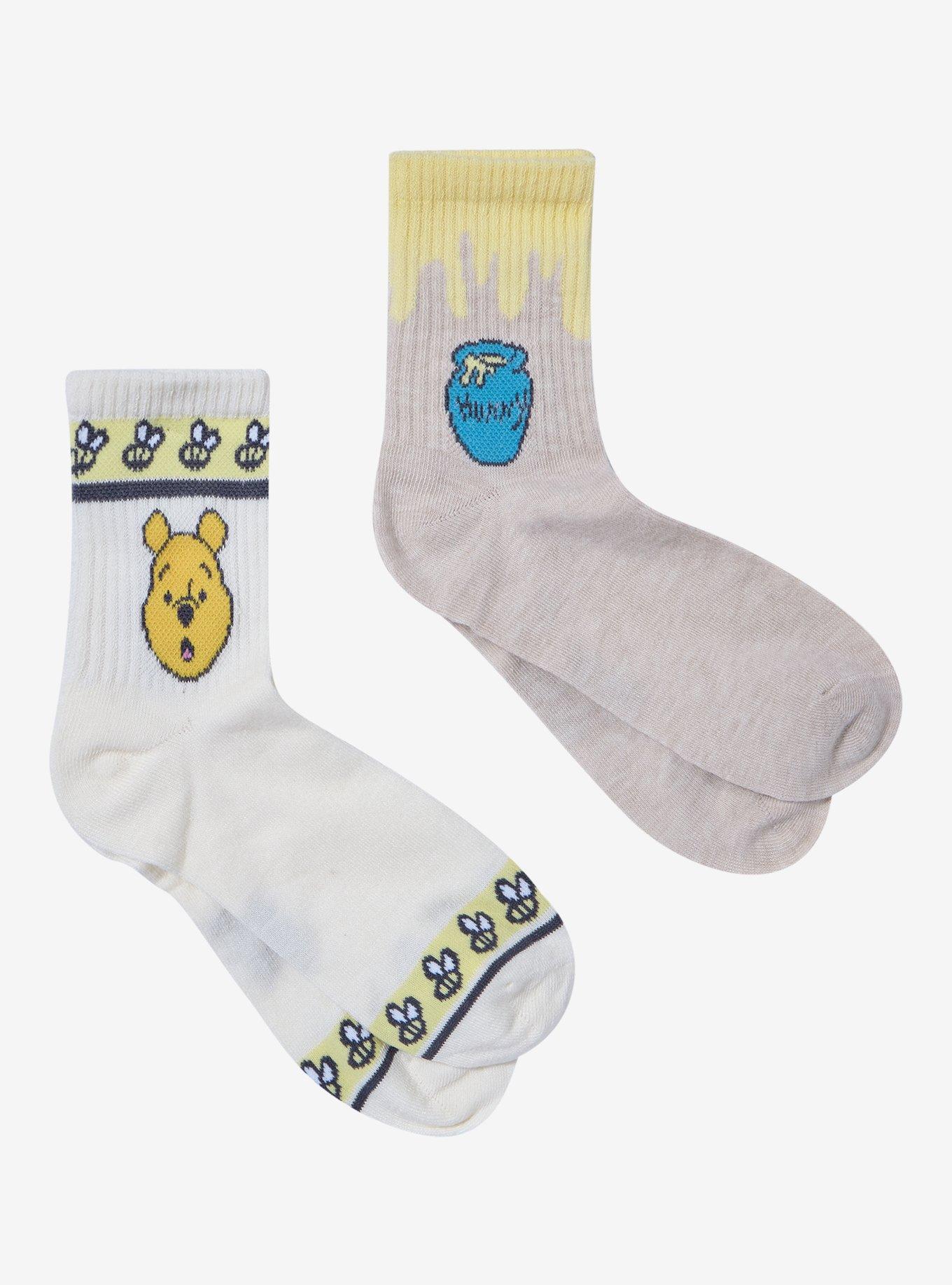 Disney Winnie The Pooh Hunny Pot Crew Socks 2 Pair, , hi-res