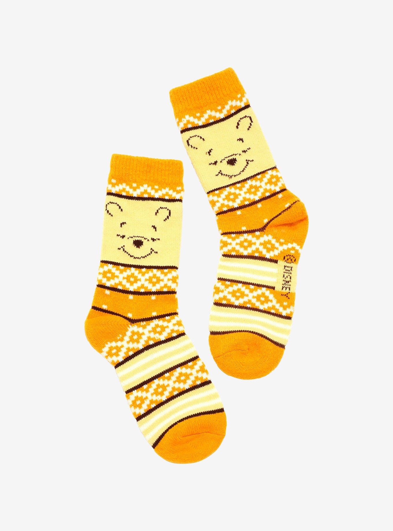 Disney Winnie The Pooh Fair Isle Crew Socks, , hi-res