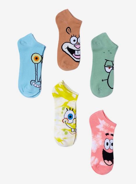 SpongeBob SquarePants Character Faces No-Show Socks 5 Pair | Hot Topic