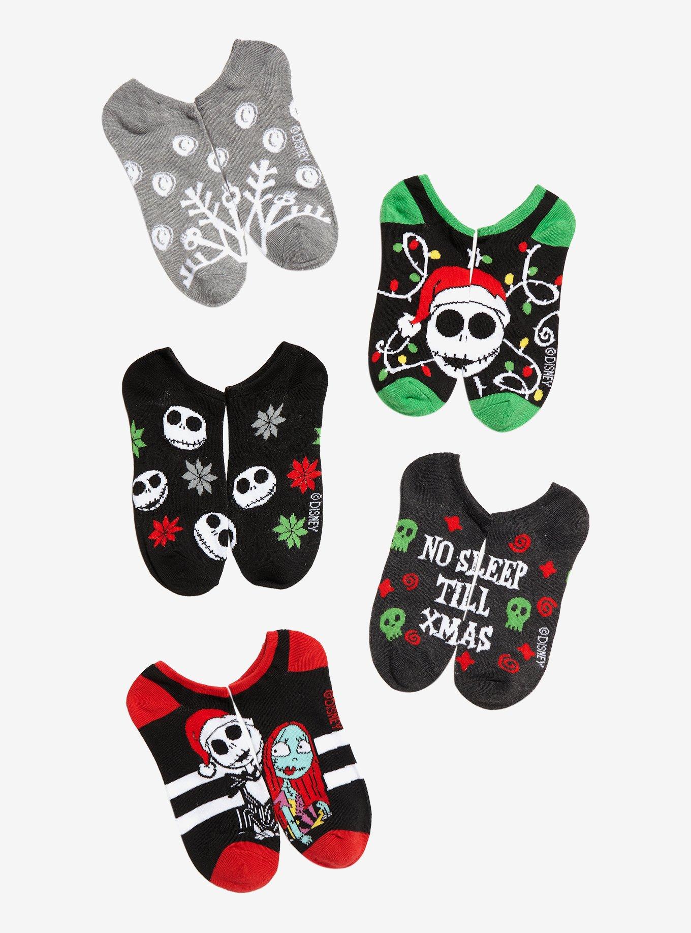 The Nightmare Before Christmas Holiday Jack No-Show Socks 5 Pair, , hi-res