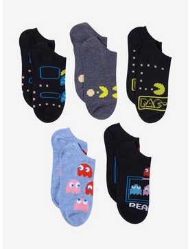 Pac-Man Retro No-Show Socks 5 Pair, , hi-res