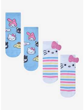 Hello Kitty And Friends Stripe Bow No-Show Socks 2 Pair, , hi-res