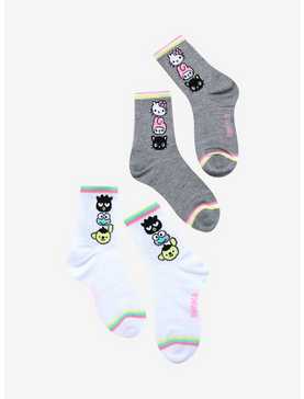Hello Kitty And Friends Stacked Ribbed Crew Socks 2 Pair, , hi-res