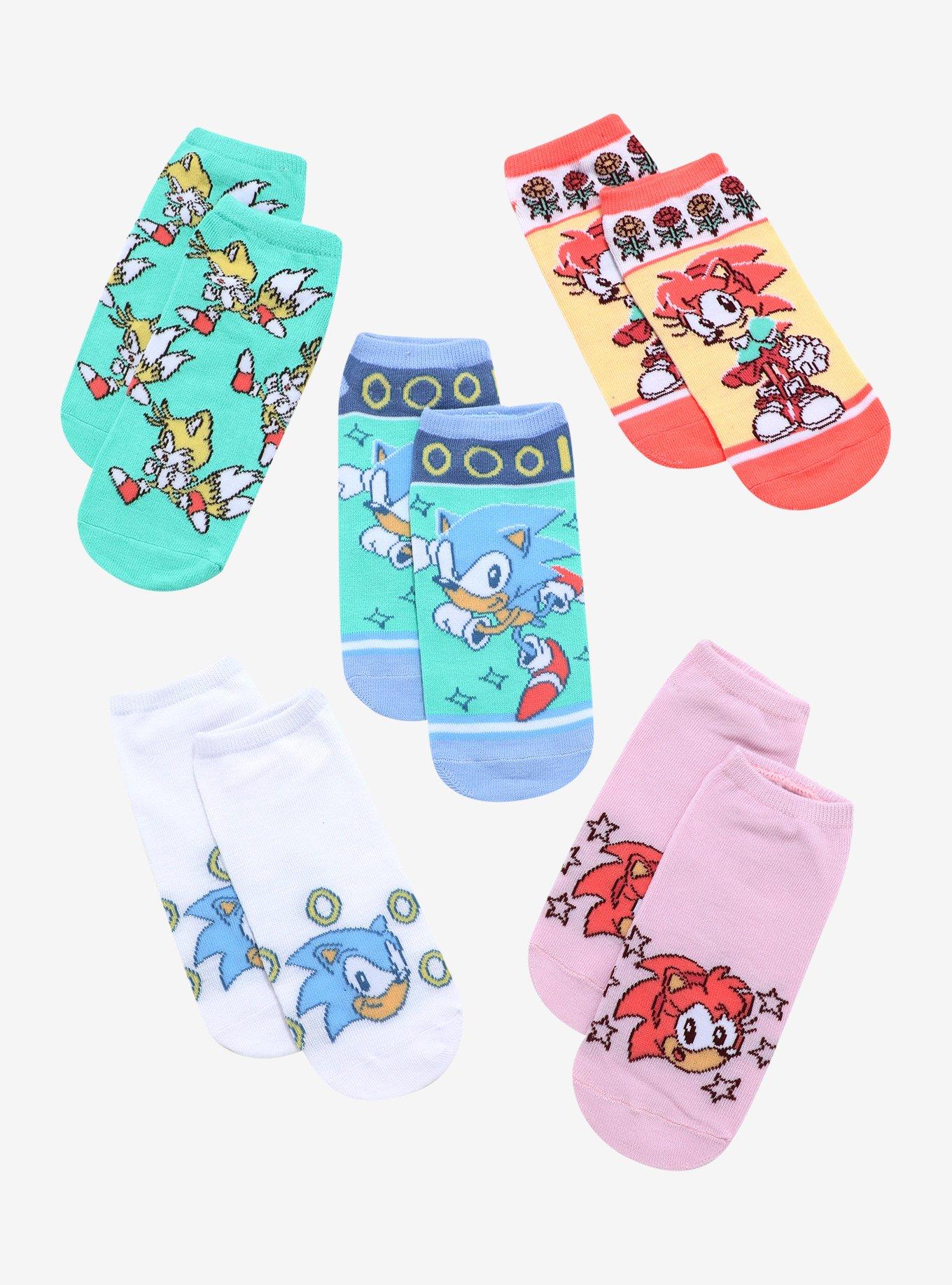 Sonic The Hedgehog Retro Bright No-Show Socks 5 Pair, , hi-res