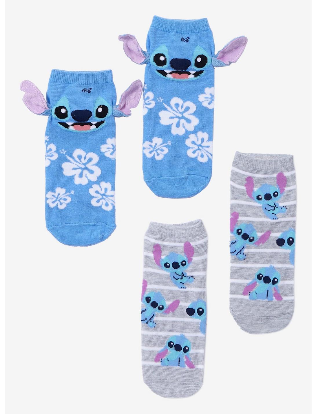 Disney Lilo & Stitch 3D Ears Stripe No-Show Socks 2 Pair, , hi-res
