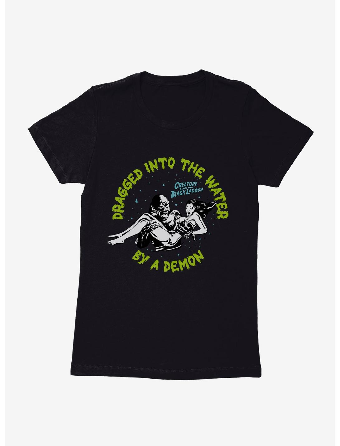 Creature From The Black Lagoon Dragged Into The Water Womens T-Shirt, BLACK, hi-res