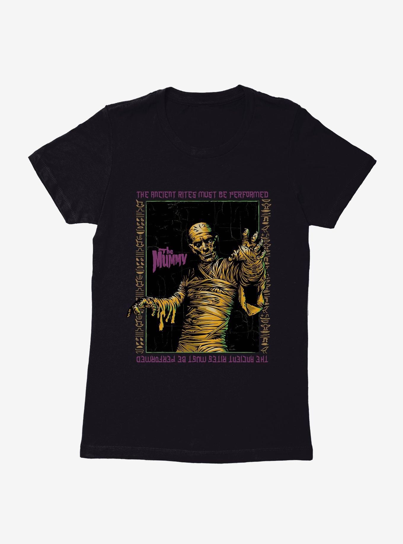 Universal Monsters The Mummy Anncient Rites Must Be Performed Womens T-Shirt, BLACK, hi-res