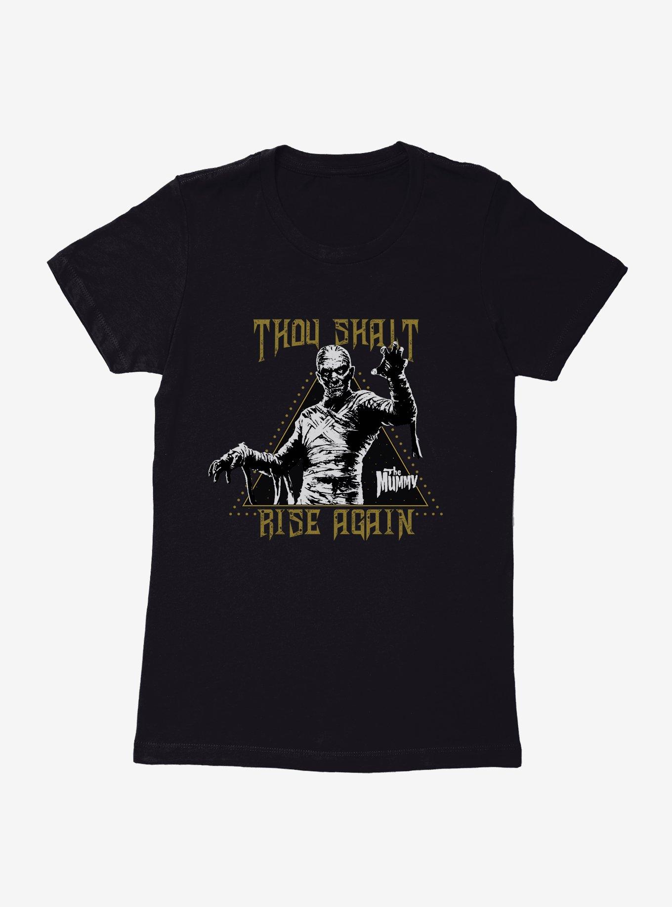 Universal Monsters The Mummy Thous Shalt Rise Again Womens T-Shirt, BLACK, hi-res
