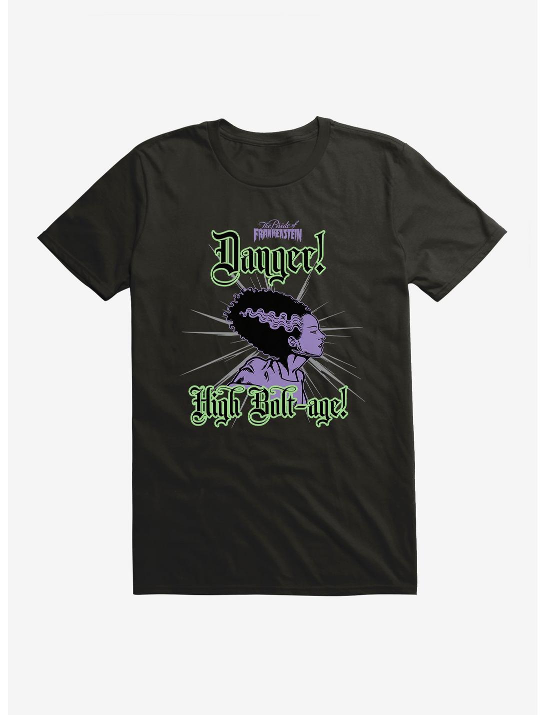 Bride Of Frankenstein Danger High Bolt-age T-Shirt, BLACK, hi-res