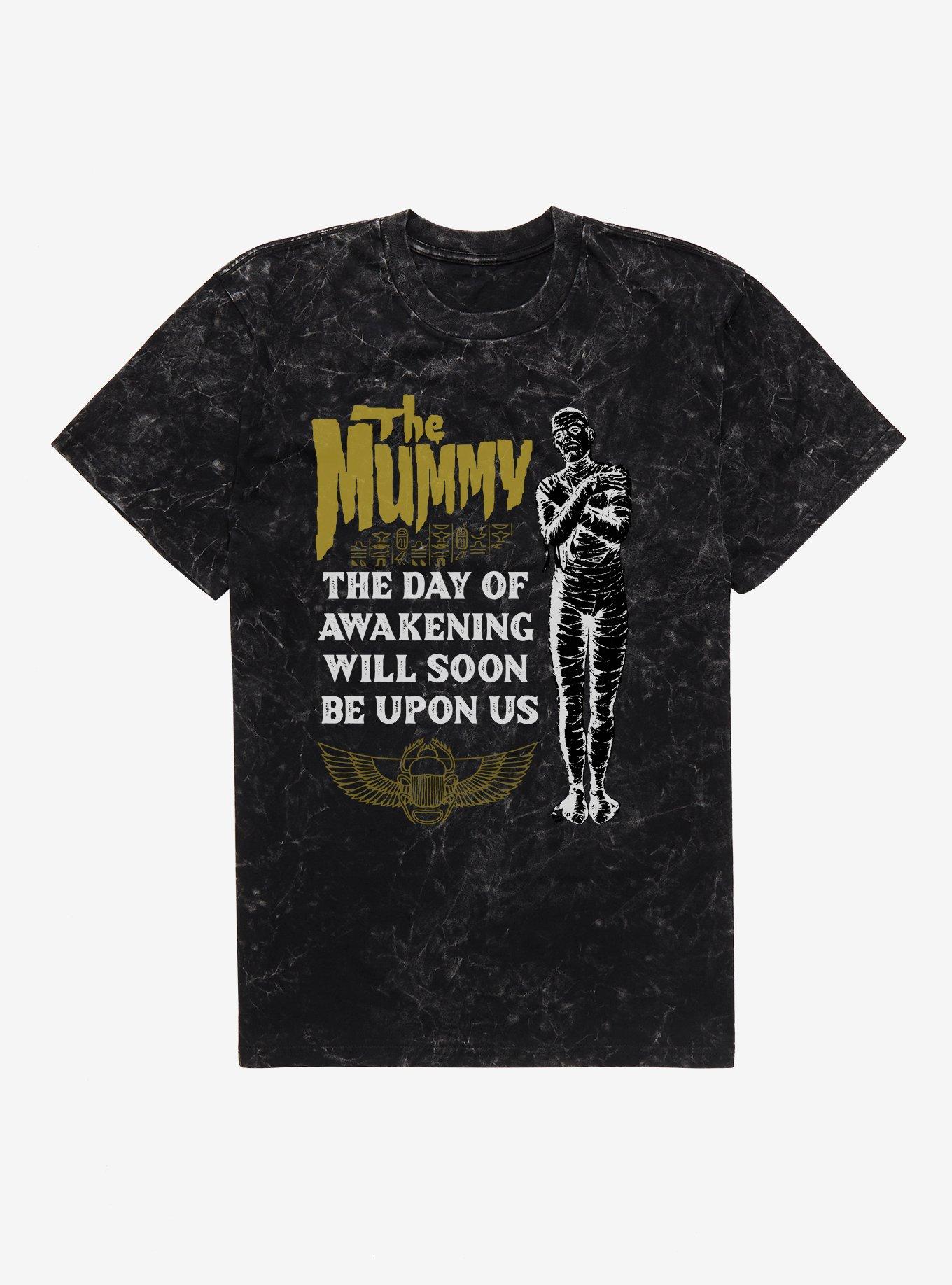 Universal Monsters The Mummy Day Of Awakening Mineral Wash T-Shirt, BLACK MINERAL WASH, hi-res