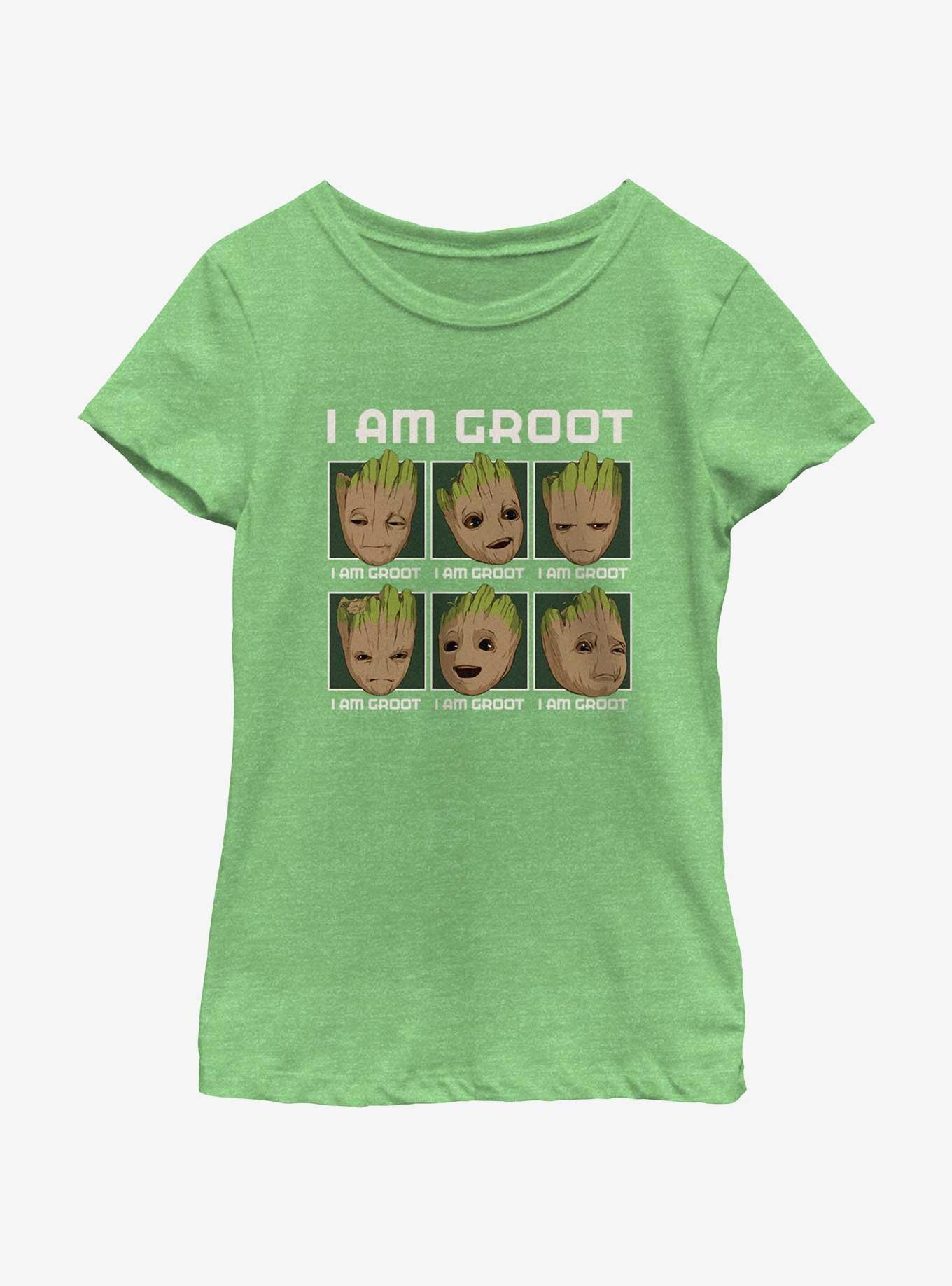 Marvel I Am Groot Expressions Youth Girls T-Shirt, GRN APPLE, hi-res