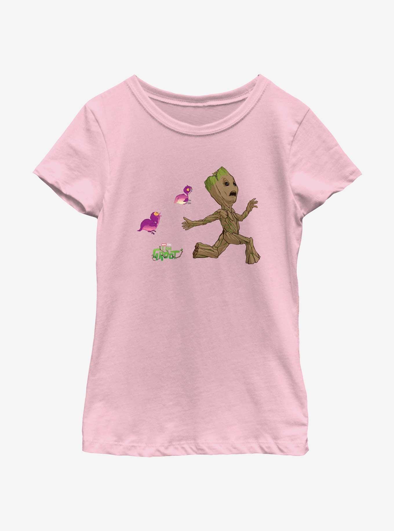 Marvel I Am Groot Bird Chase Youth Girls T-Shirt, , hi-res