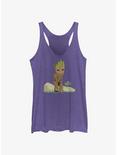 Marvel I Am Groot Thinking Womens Tank Top, PUR HTR, hi-res