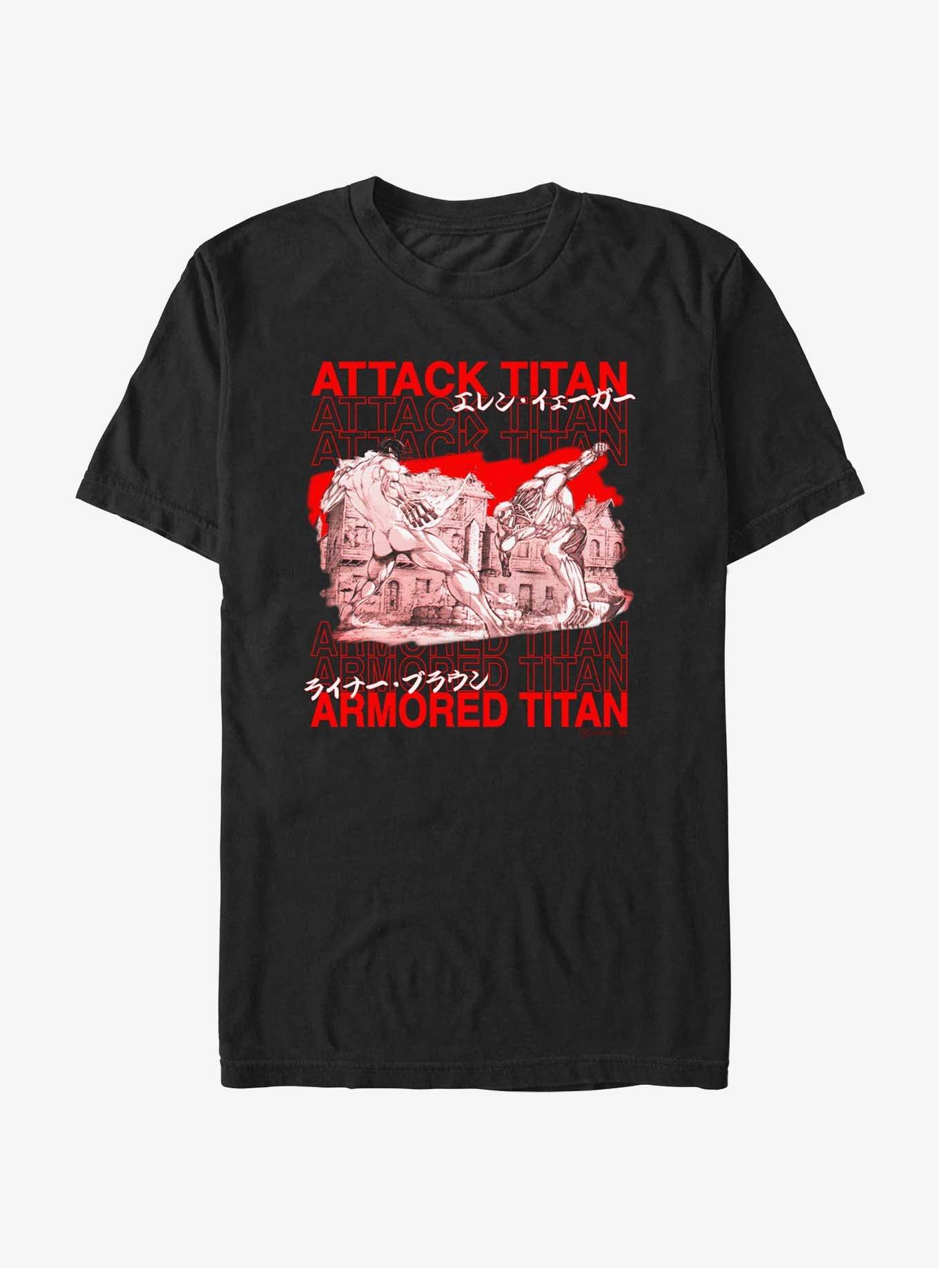 Attack on Titan Attack vs. Armored T-Shirt, BLACK, hi-res