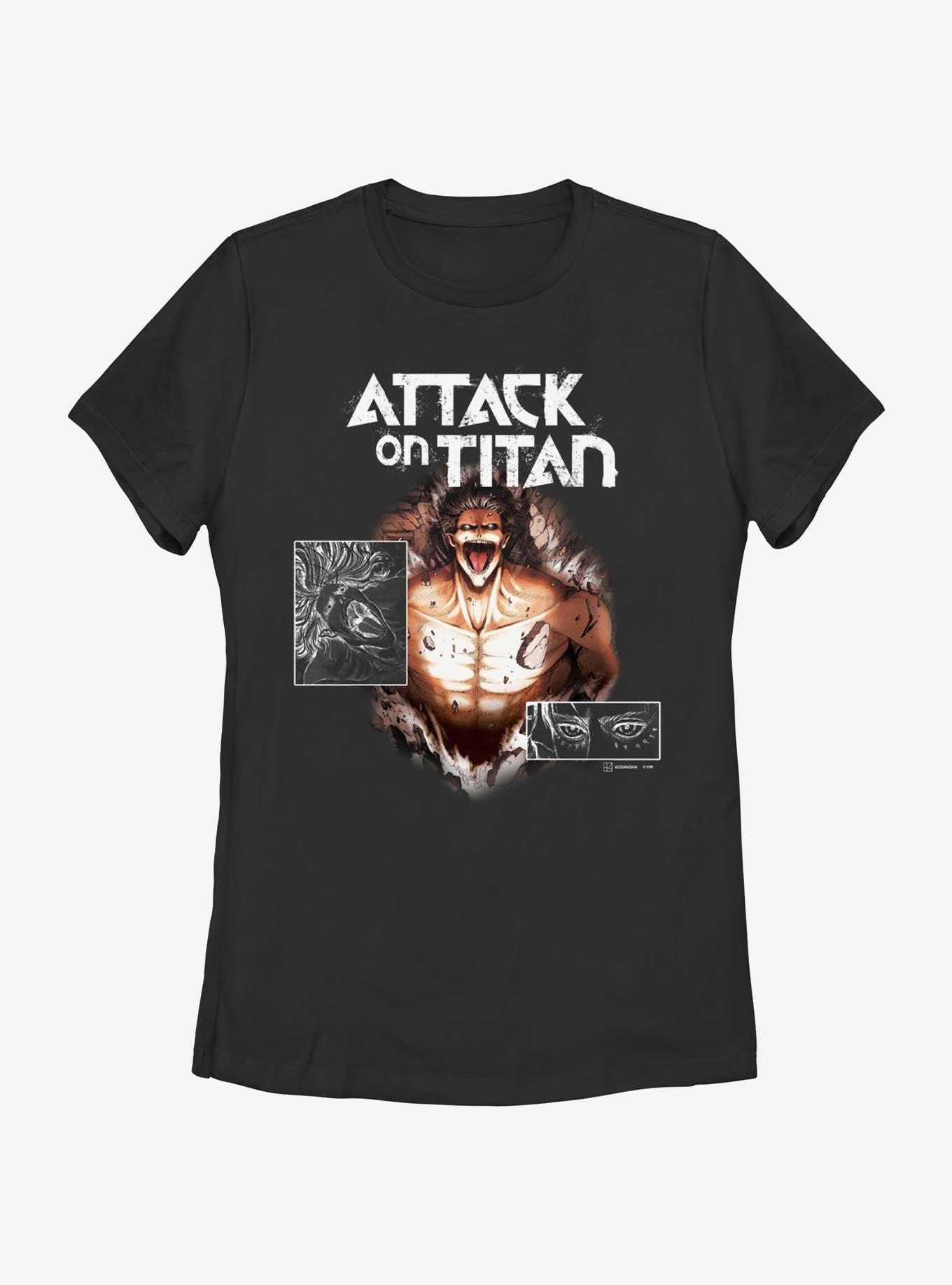 Attack on Titan Attack Titan Eren Womens T-Shirt, BLACK, hi-res