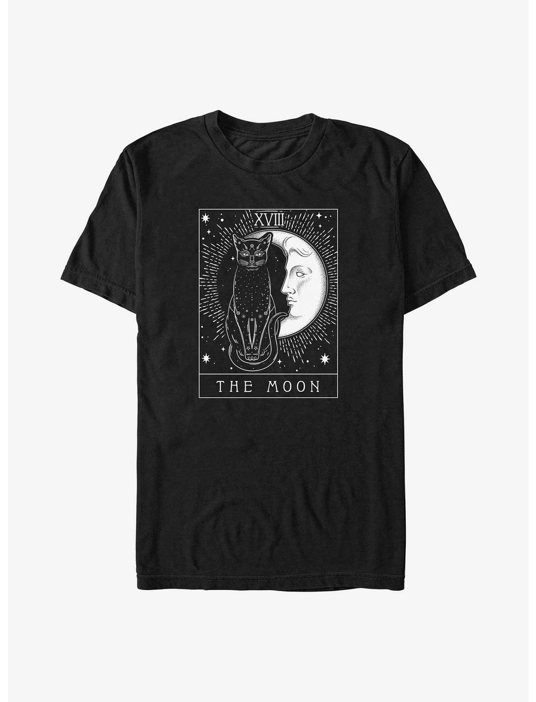 Black Cat Moon Tarot Card Big & Tall T-Shirt, BLACK, hi-res