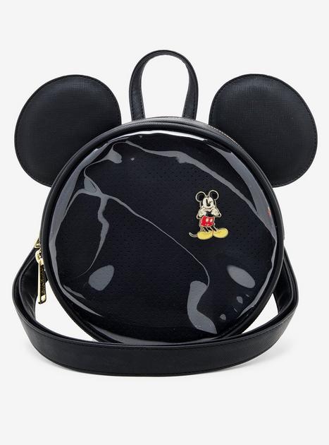 Loungefly Disney Mickey Mouse Ears Pin Display Crossbody Bag - BoxLunch ...