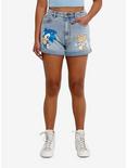 Sonic The Hedgehog Sonic & Tails Mom Shorts, LIGHT WASH, hi-res