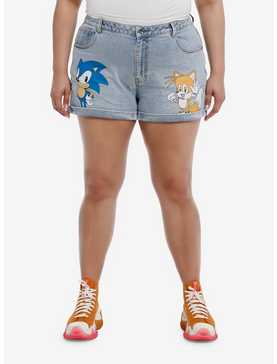 Sonic The Hedgehog Sonic & Tails Mom Shorts Plus Size, , hi-res