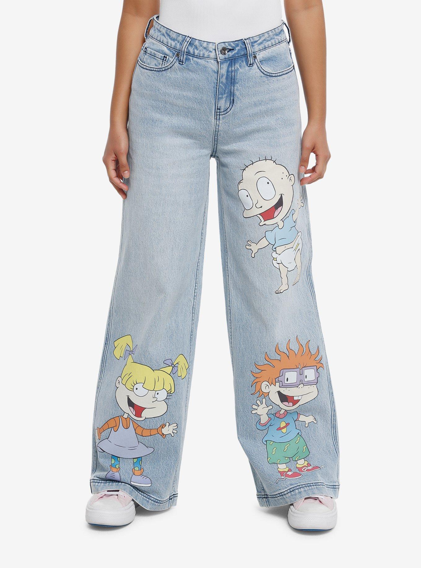Rugrats Trio Wide Leg Jeans, LIGHT WASH, hi-res