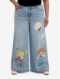 Rugrats Trio Wide Leg Jeans Plus Size, LIGHT WASH, hi-res