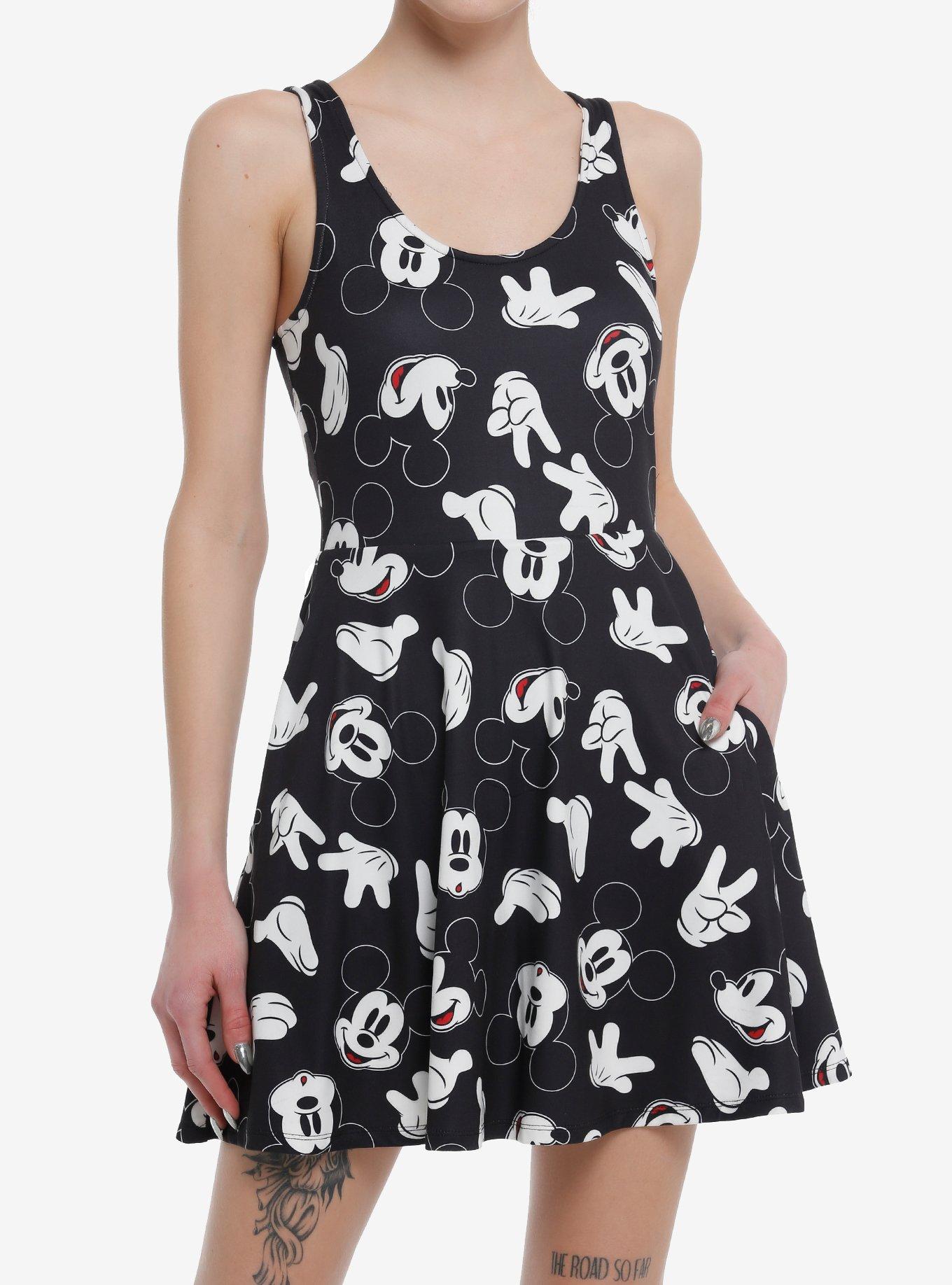 Disney Mickey Mouse Active Tank Dress, BLACK  WHITE, hi-res