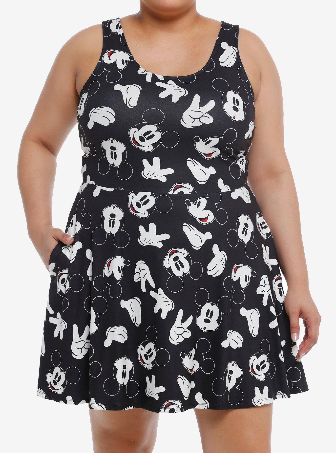 Disney Mickey Mouse Active Tank Dress Plus Size, BLACK  WHITE, hi-res