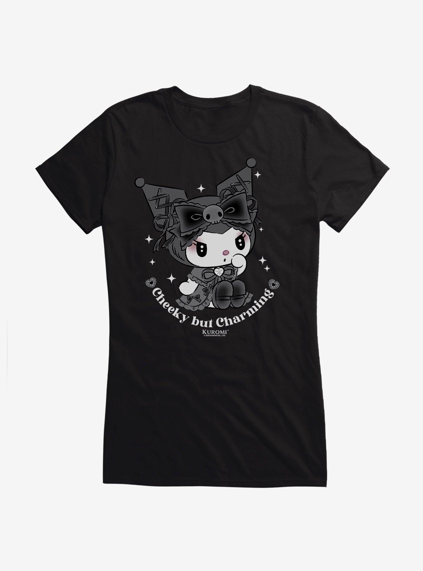 Kuromi Cheeky But Charming Girls T-Shirt, BLACK, hi-res