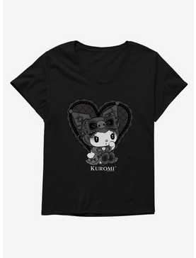 Kuromi Lacey Black Heart Girls T-Shirt Plus Size, , hi-res