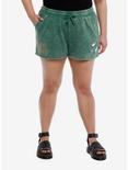 The Lord Of The Rings Lorien Leaf Mineral Wash Lounge Shorts Plus Size, MULTI, hi-res
