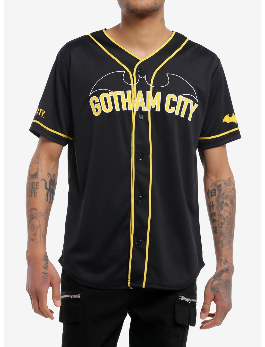 DC Comics Batman Baseball Jersey, BLACK  GOLDEN ROD, hi-res