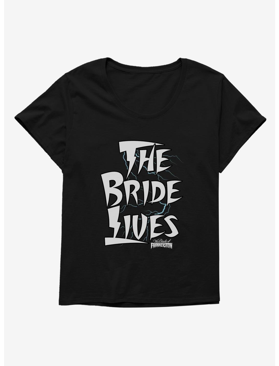 Bride Of Frankenstein The Bride Lives Womens T-Shirt Plus Size, BLACK, hi-res