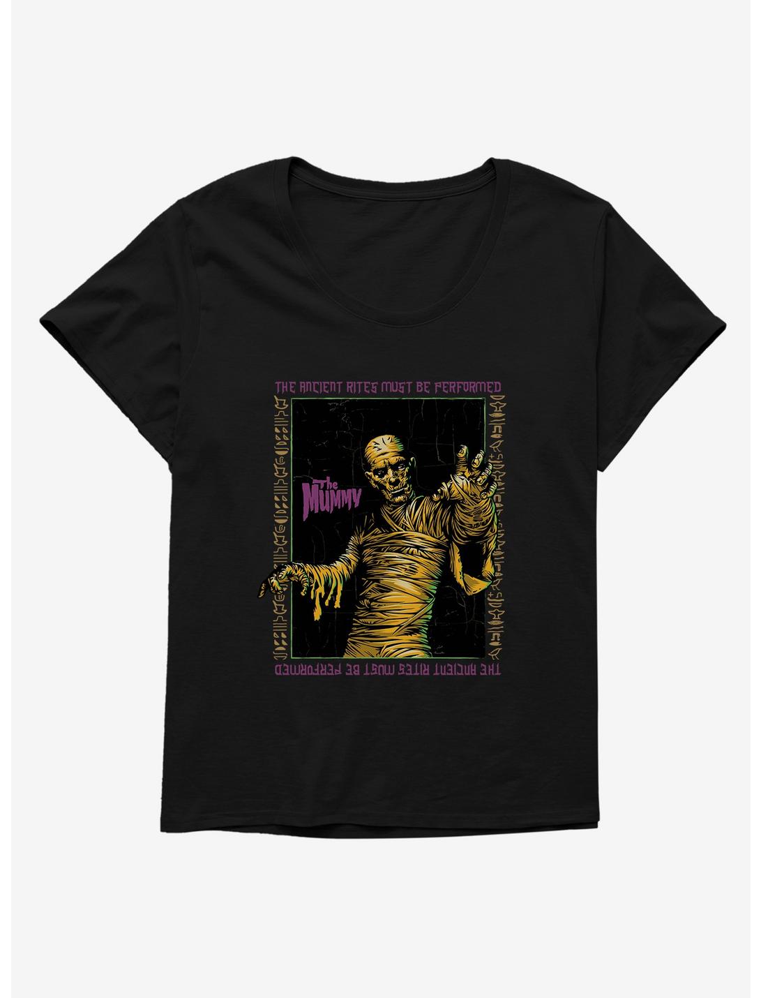 Universal Monsters The Mummy Anncient Rites Must Be Performed Womens T-Shirt Plus Size, BLACK, hi-res