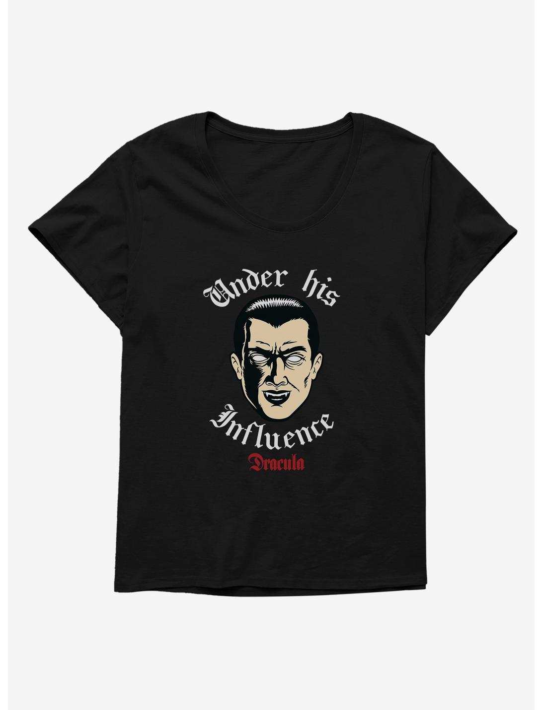 Universal Monsters Dracula Under His Influence Womens T-Shirt Plus Size, BLACK, hi-res