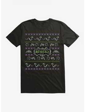 Beetlejuice Ugly Christmas Sweater Pattern T-Shirt, , hi-res