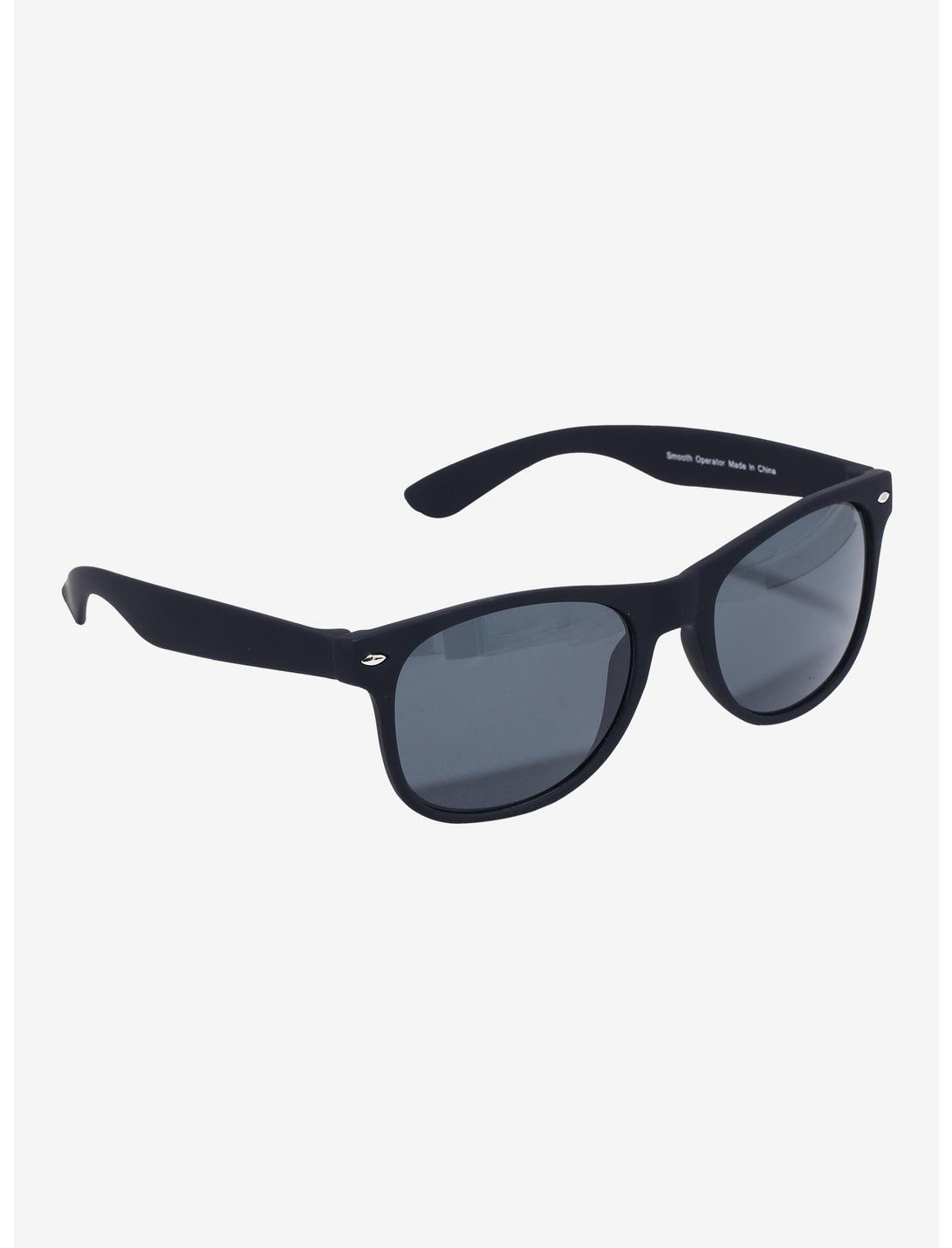 Black Matte Square Sunglasses, , hi-res