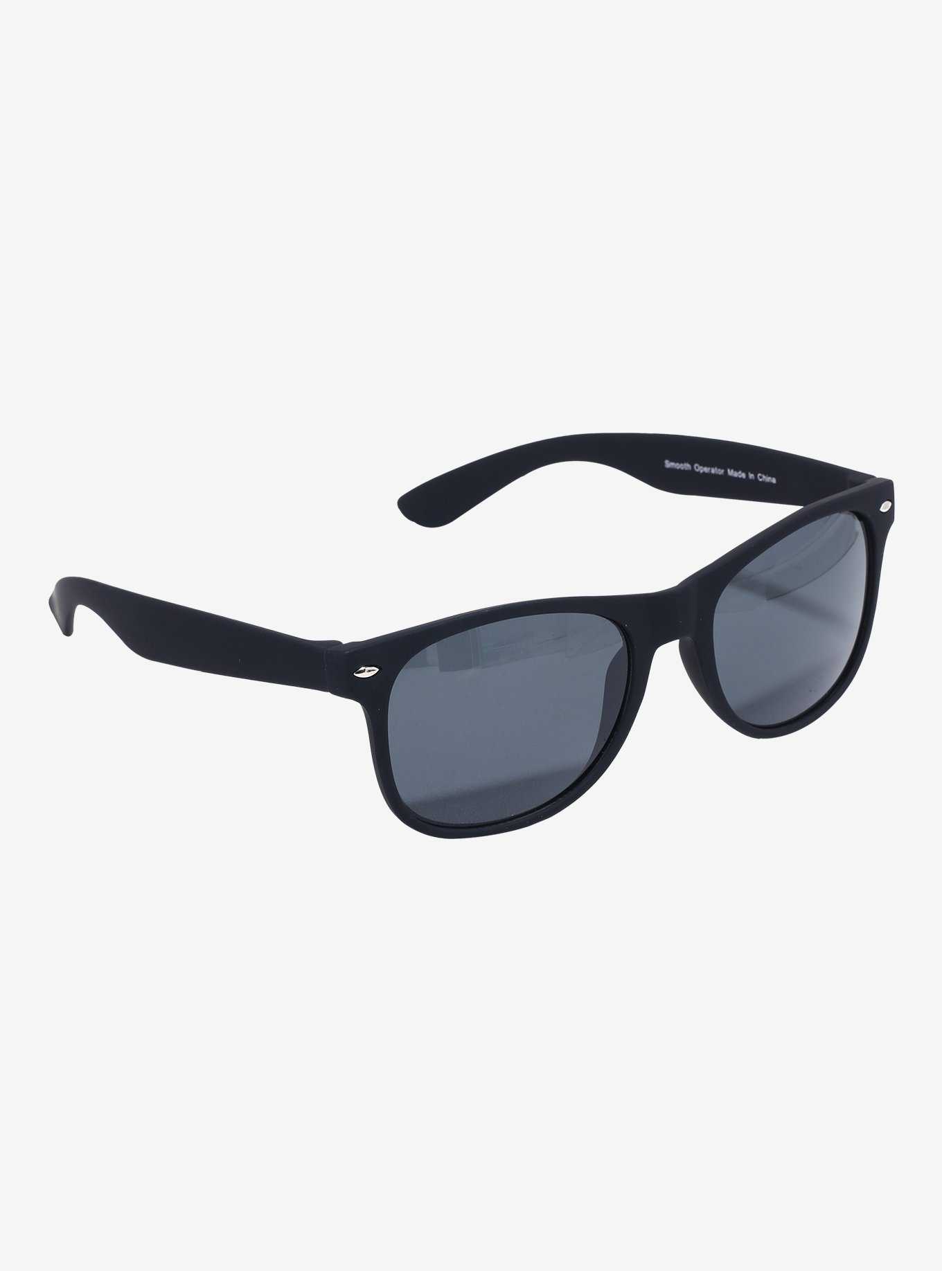 Black Matte Square Sunglasses, , hi-res