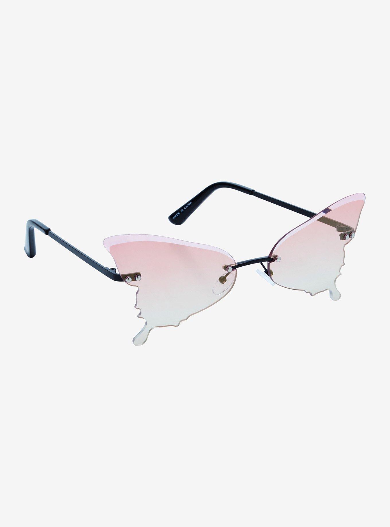 Pink Ombre Butterfly Sunglasses, , hi-res