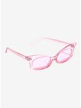 Pink Pointed Oval Sunglasses, , hi-res