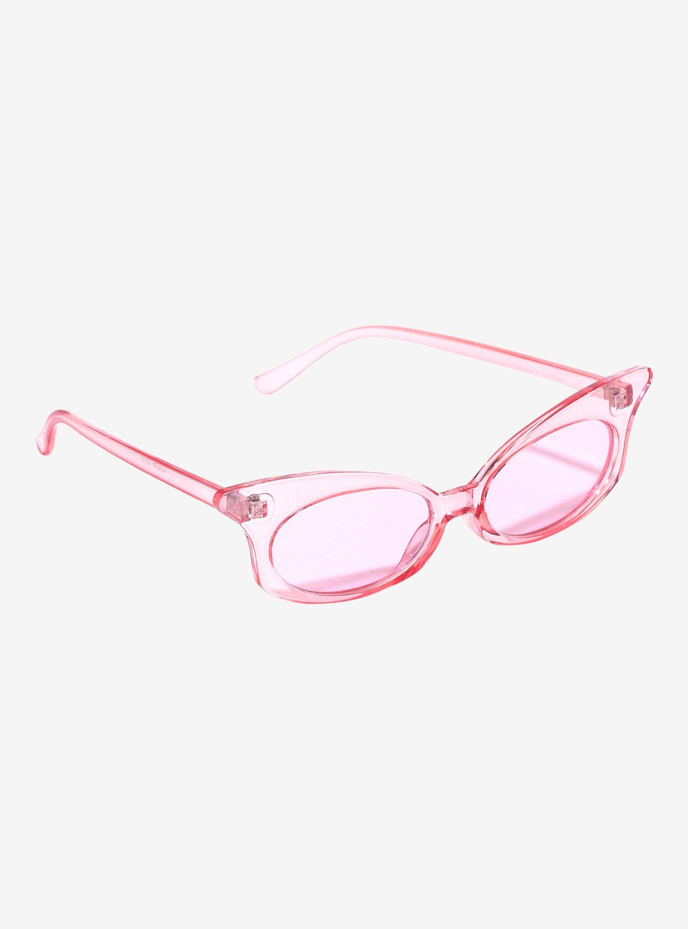 Pink Pointed Oval Sunglasses, , hi-res