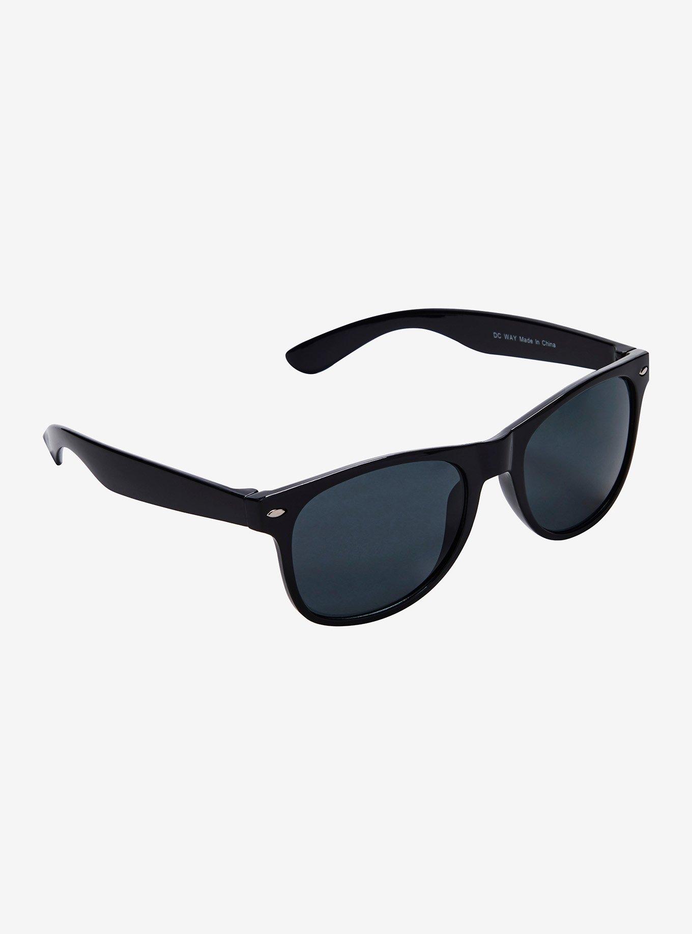 Black Shiny Square Sunglasses, , hi-res