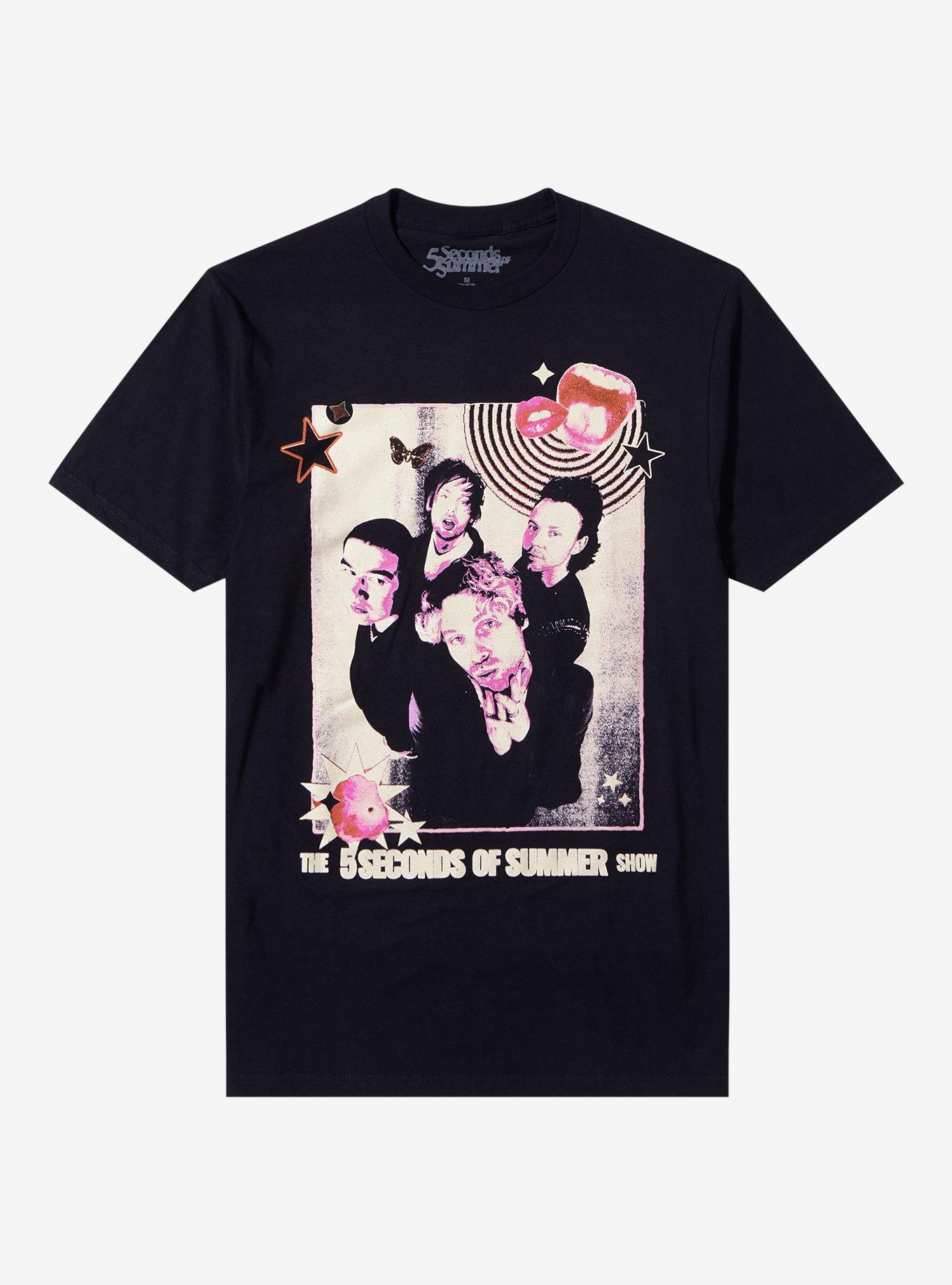 5 Seconds Of Summer Show Band Photo T-Shirt, BLACK, hi-res