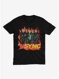 NSYNC Group Photo Flames T-Shirt, BLACK, hi-res