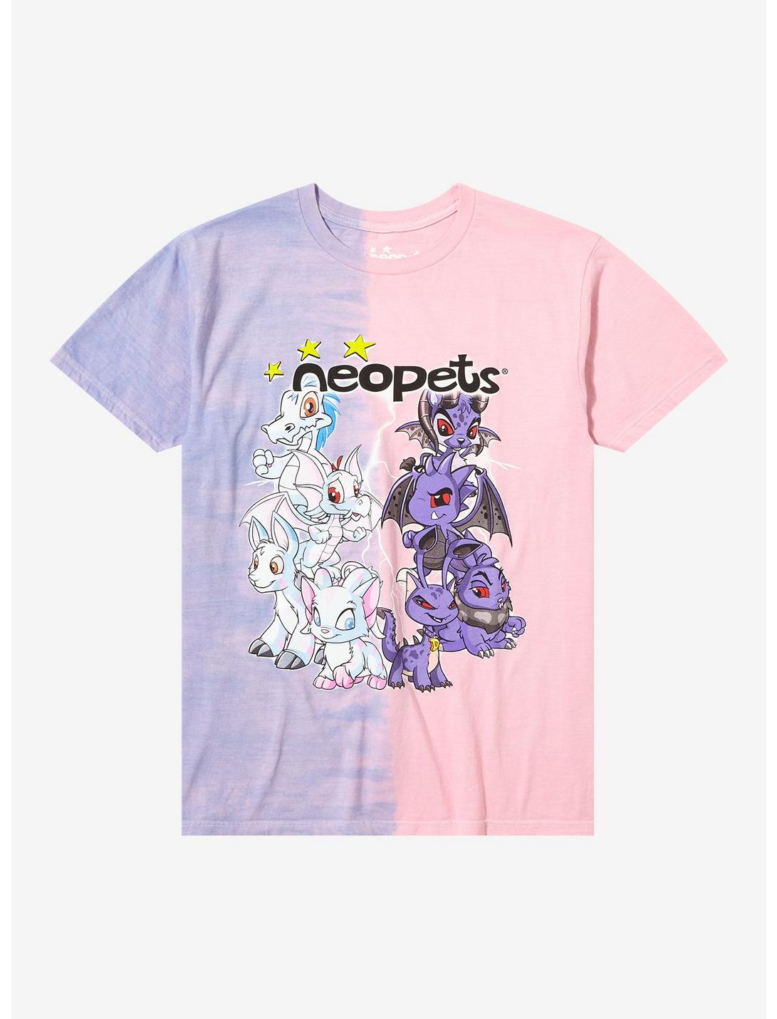 Neopets Group Split Dye Boyfriend Fit Girls T-Shirt, MULTI, hi-res