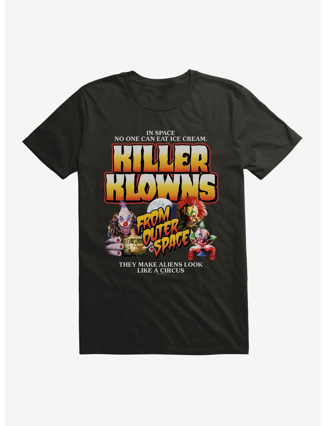Killer Klowns From Outer Space In Space No One Can Eat Ice Cream T-Shirt, BLACK, hi-res