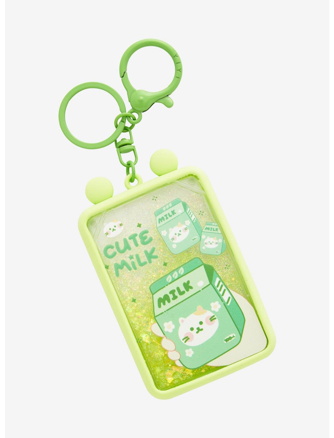 Cat Milk Green Shaker Key Chain, , hi-res