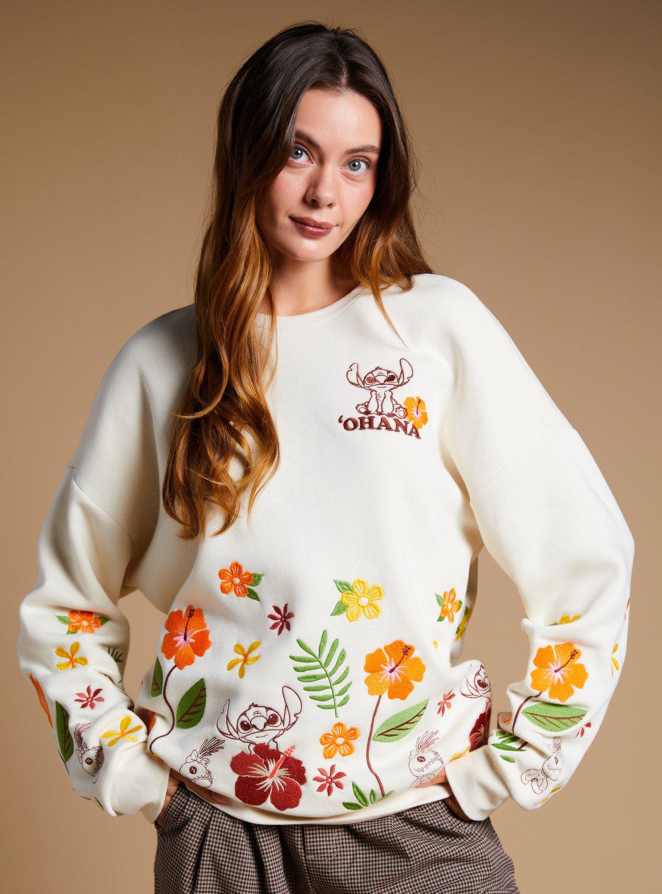 Disney Lilo & Stitch Floral Crewneck - BoxLunch Exclusive