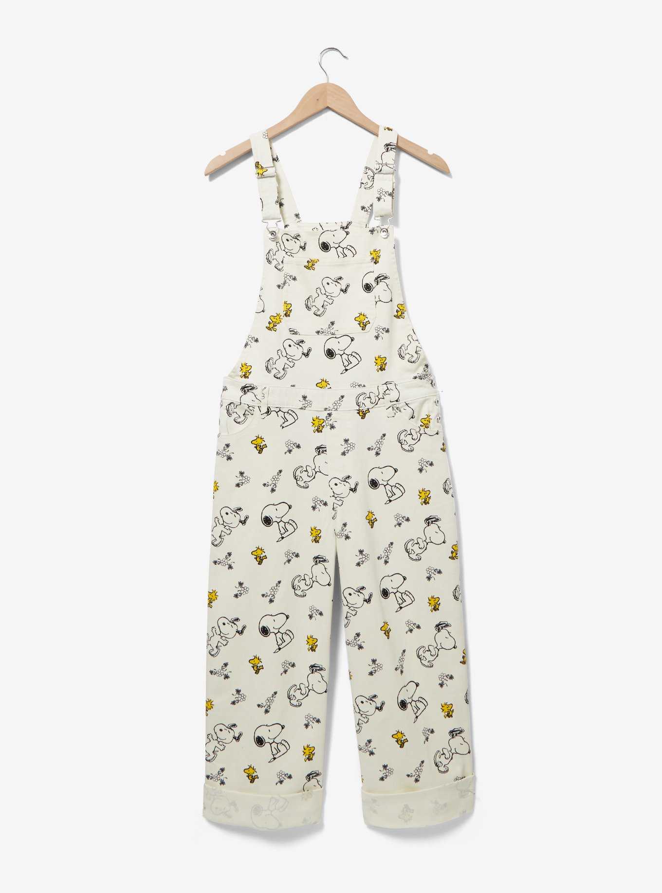 Peanuts Snoopy and Woodstock Allover Print Women's Overalls — BoxLunch Exclusive, , hi-res